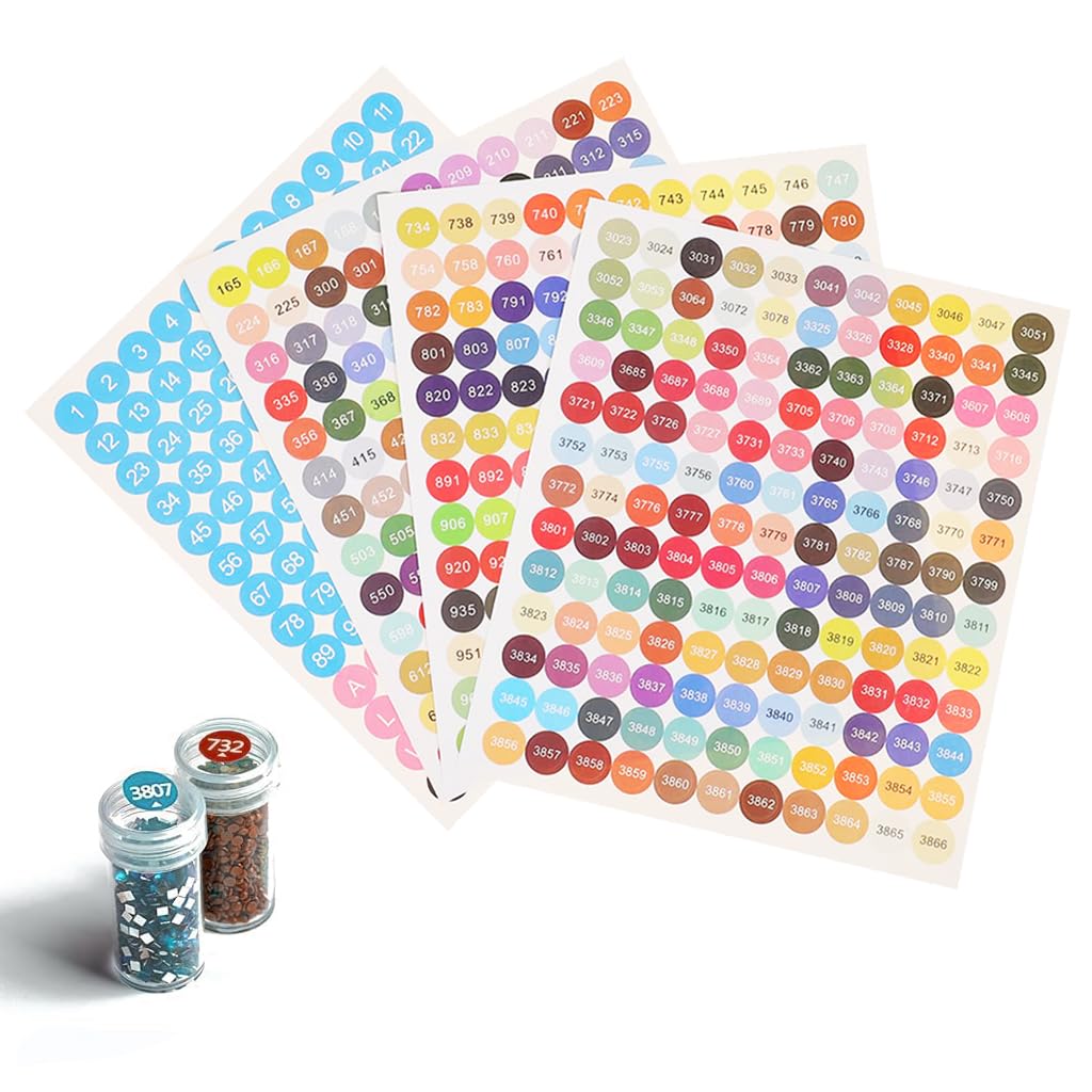 HASTHIP Self Adhesive Stickers, Diamond Painting Labels for Diamond Painting Classification, 447 Color Number Label Stickers for Jars, Blank Label for Containers HASTHIP Self Adhesive Stickers, Diamond Painting Labels for Diamond Painting Classification, 447 Color Number Label Stickers for Jars, Blank Label for Containers